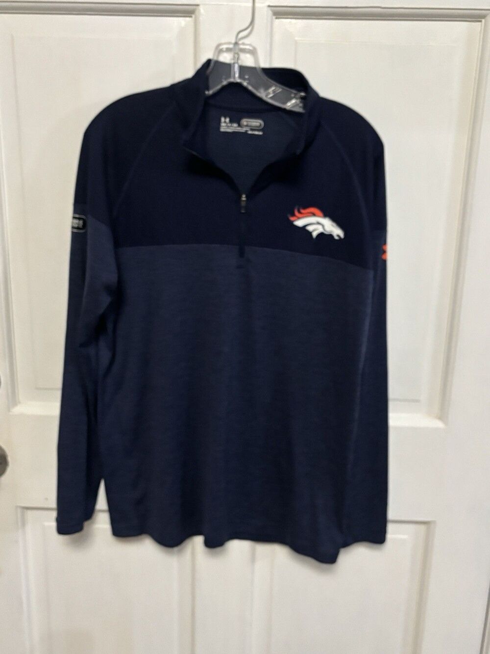 Men’s Under Armour Combine Authentic NFL Denver Broncos Blue Quarter Zip Small